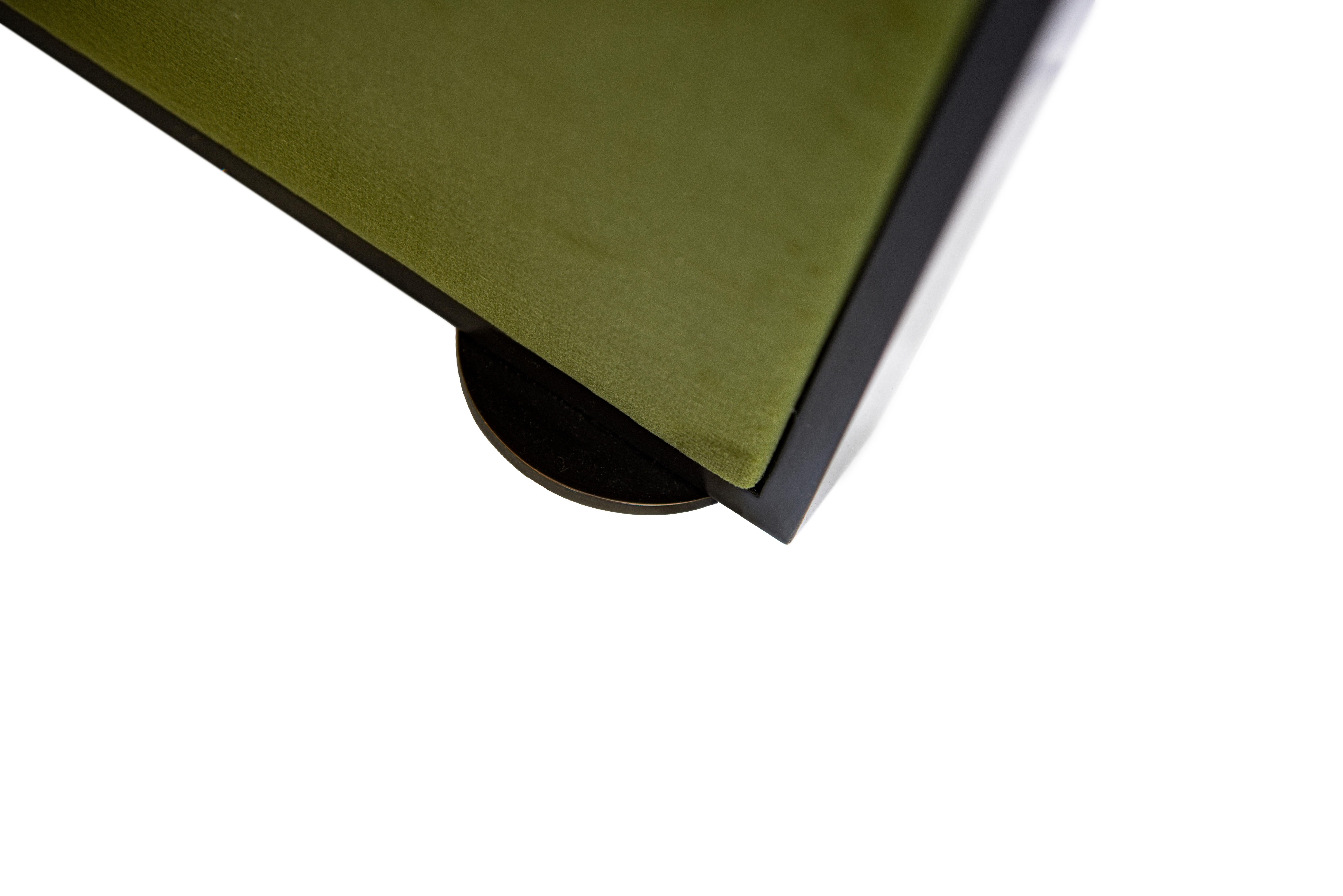 Asymmetrischer Raumteiler aus grünem Stahl von Delvis Unlimited im Angebot 1