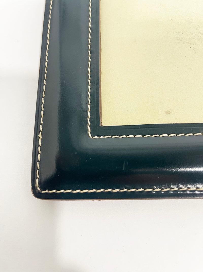 Leather Green stitched leather photo frames For Sale