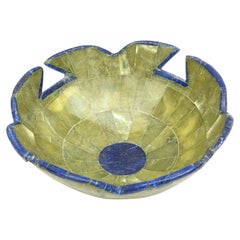 Vintage Green Stone and Lapis Lazuli Bowl