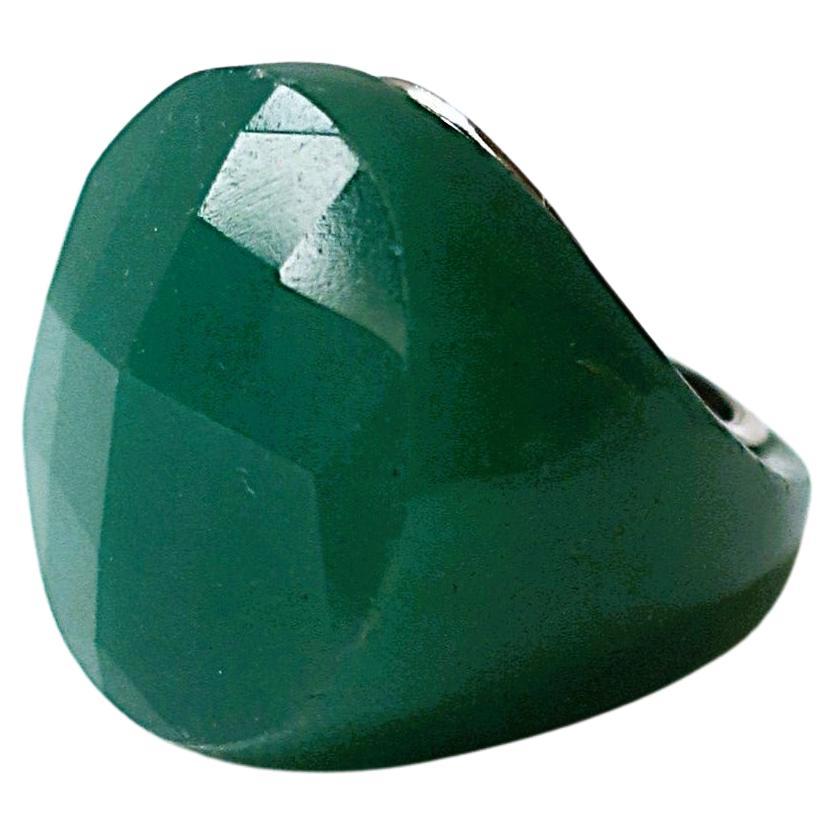 Green Stone and Sterling Silver Ring