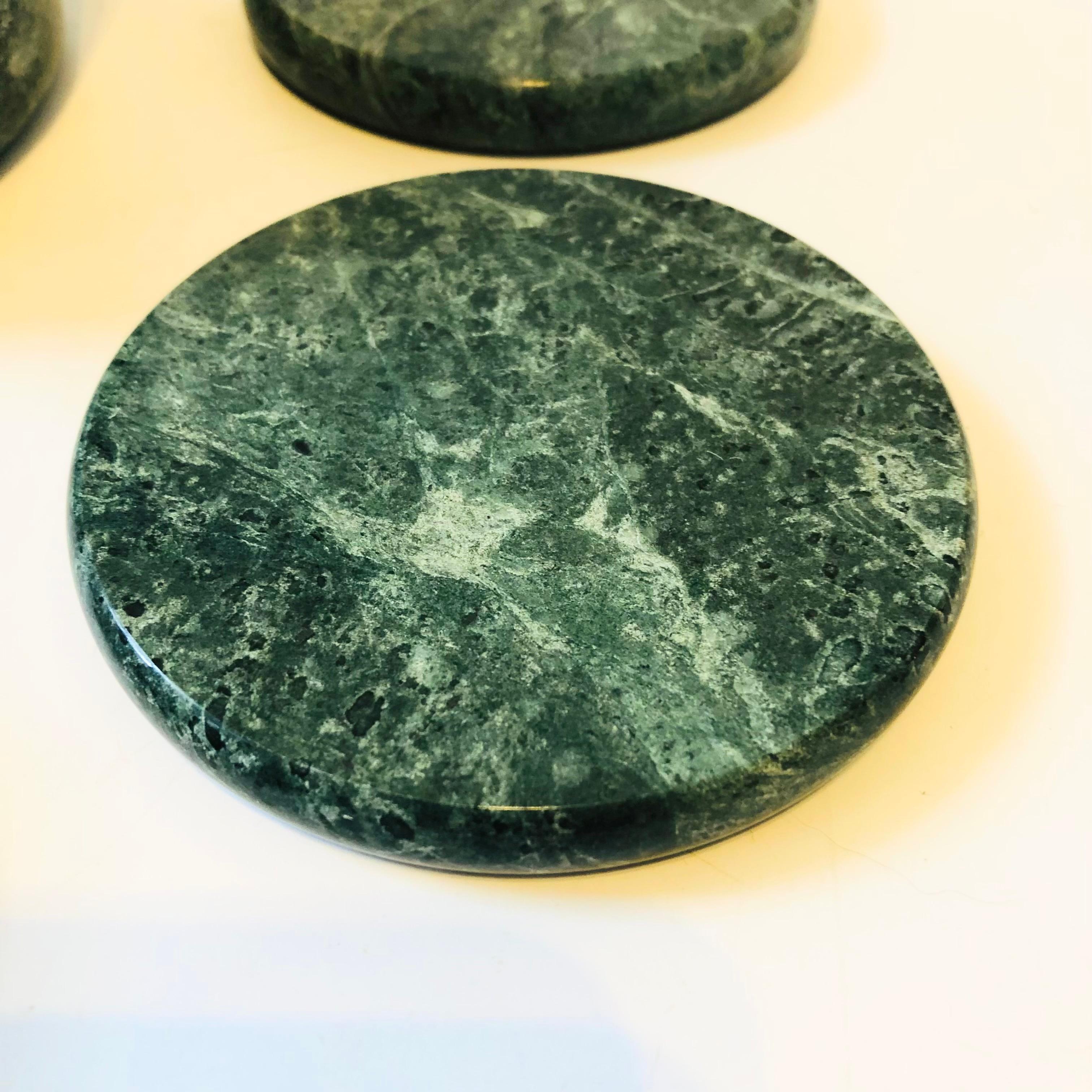 Green Stone Coaster Set - Set of 6 Coasters in Holder 2