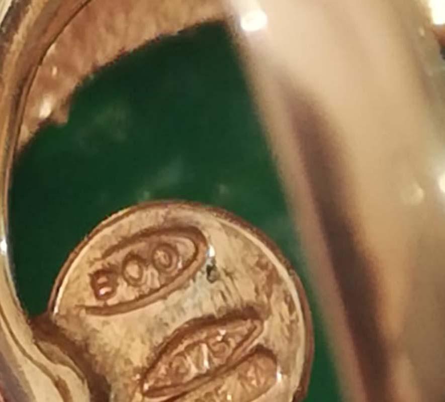 Donna Green Stone, Emeralds, Diamonds, Rose Gold and Silver Ring. in vendita