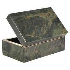 Antique Green Stone Jewelry Box