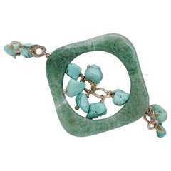 Green Stone, Turquoise, Retrò Bracelet