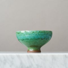 Green Stoneware Bowl by Berndt Friberg for Gustavsberg Studio, Sweden, 1965