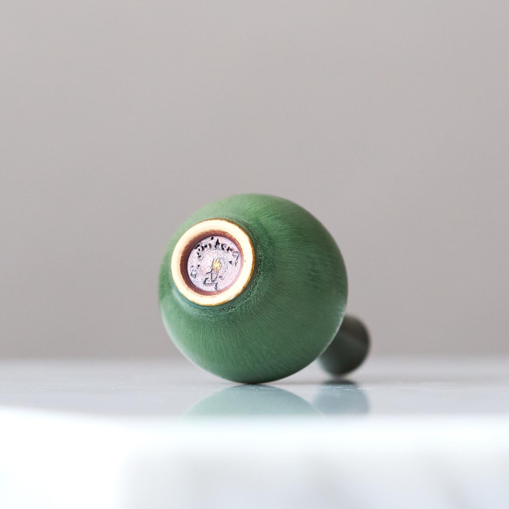 Vaso in miniatura in gres verde di Berndt Friberg. Studio A Svezia 1958 in vendita 1