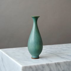 Green Stoneware Vase by Berndt Friberg for Gustavsberg Studio, Sweden, 1958