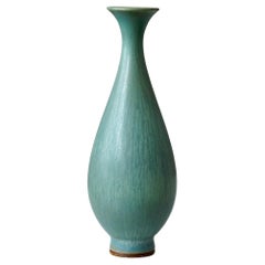 Green Stoneware Vase by Berndt Friberg for Gustavsberg Studio, Sweden, 1958