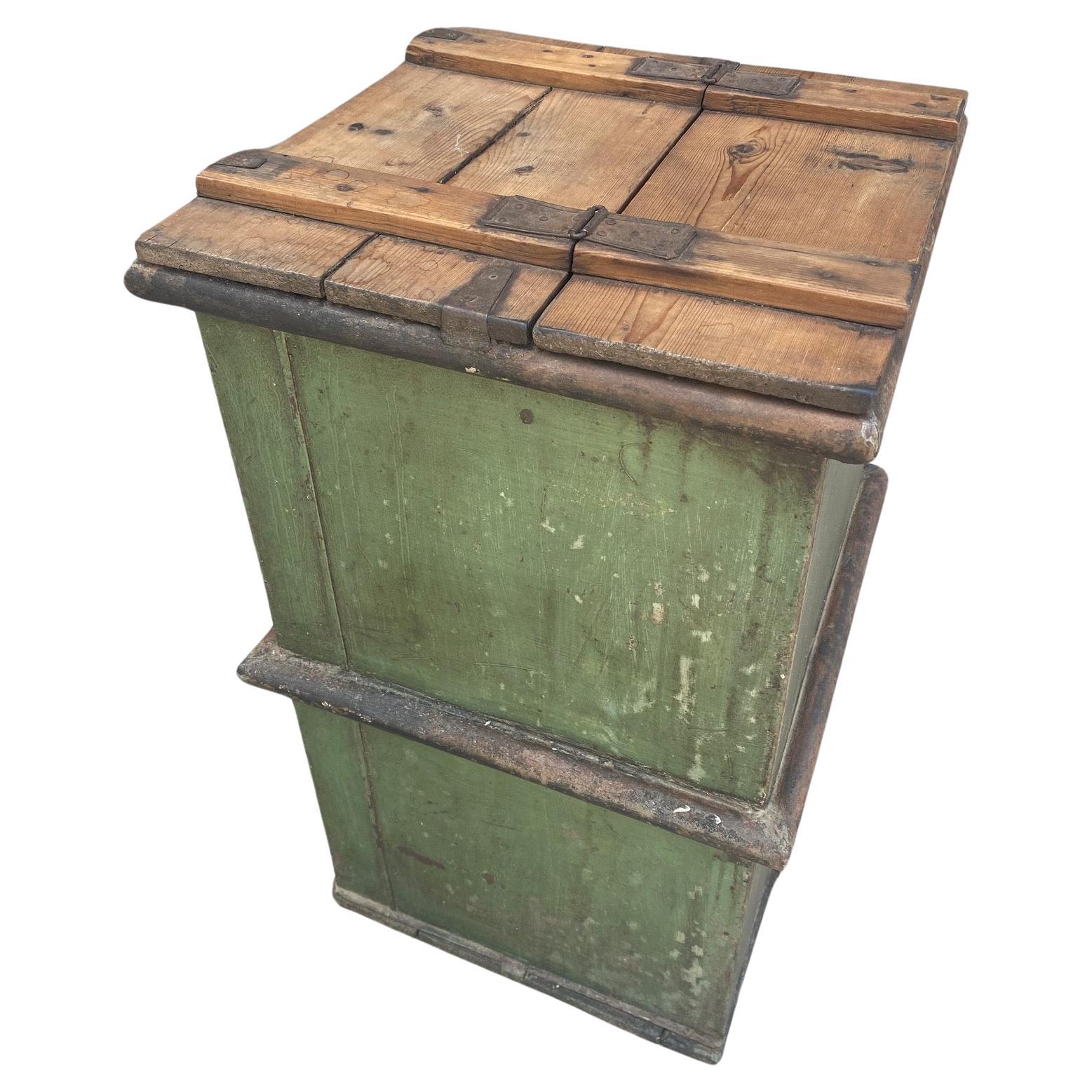 Green Storage Side Table, France, 1940's