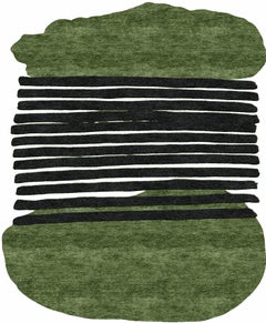 GREEN STRATA – Custom Handmade Rug in TENCEL / New Zealand Wool by Rugs & Co