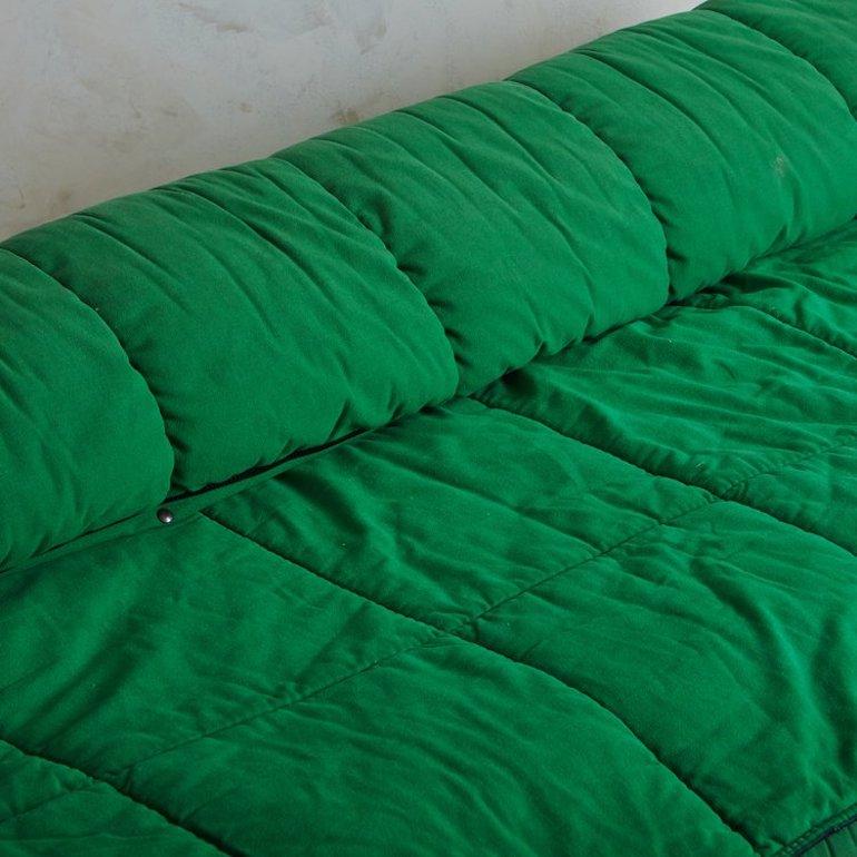 Green ‘Strips’ Sofa by Cini Boeri for Arflex, Italy, 1970s In Good Condition In Chicago, IL