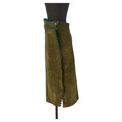 Green suede high waisted skirt THIERRY MUGLER