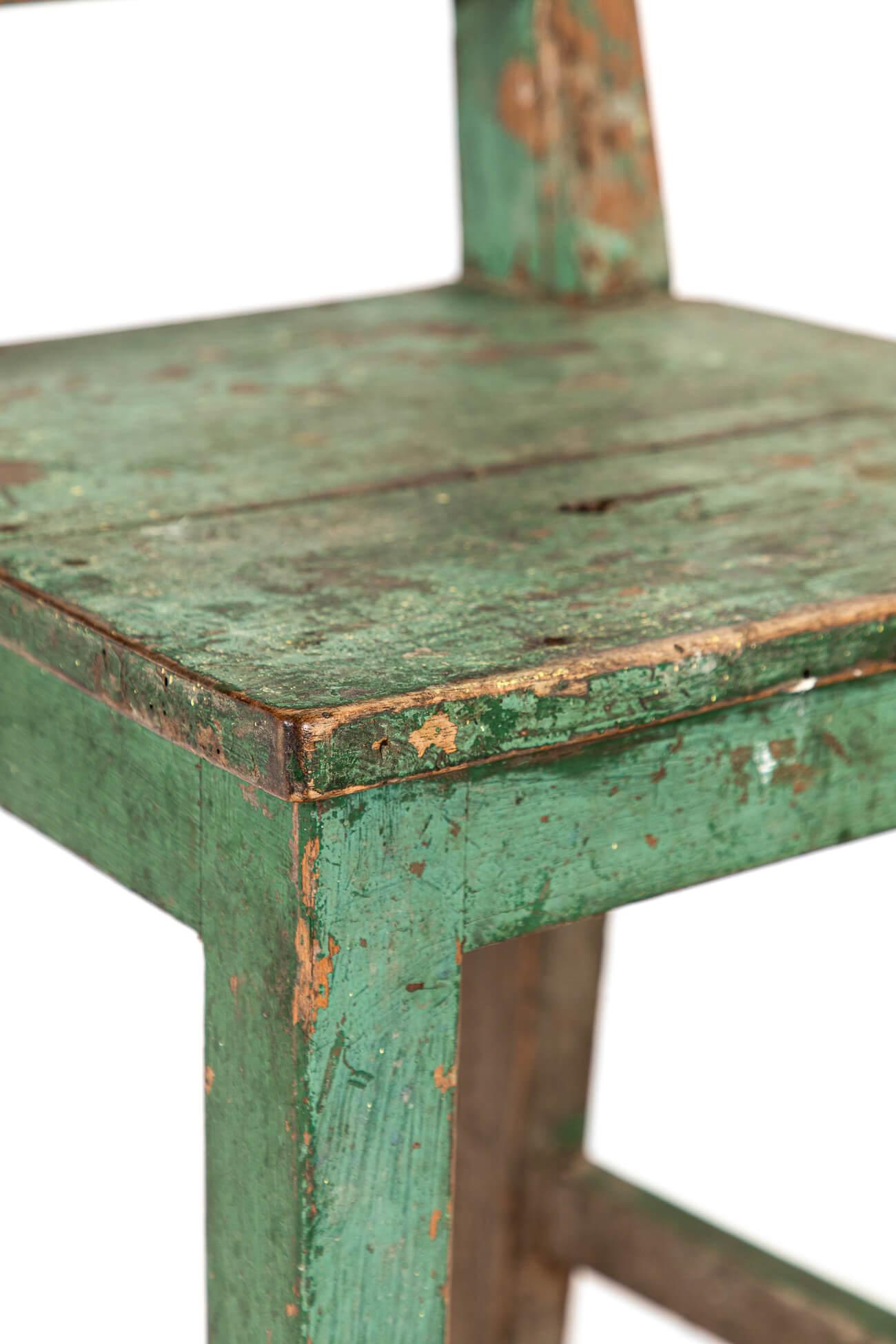 Silla auxiliar rústica sueca verde en venta 1
