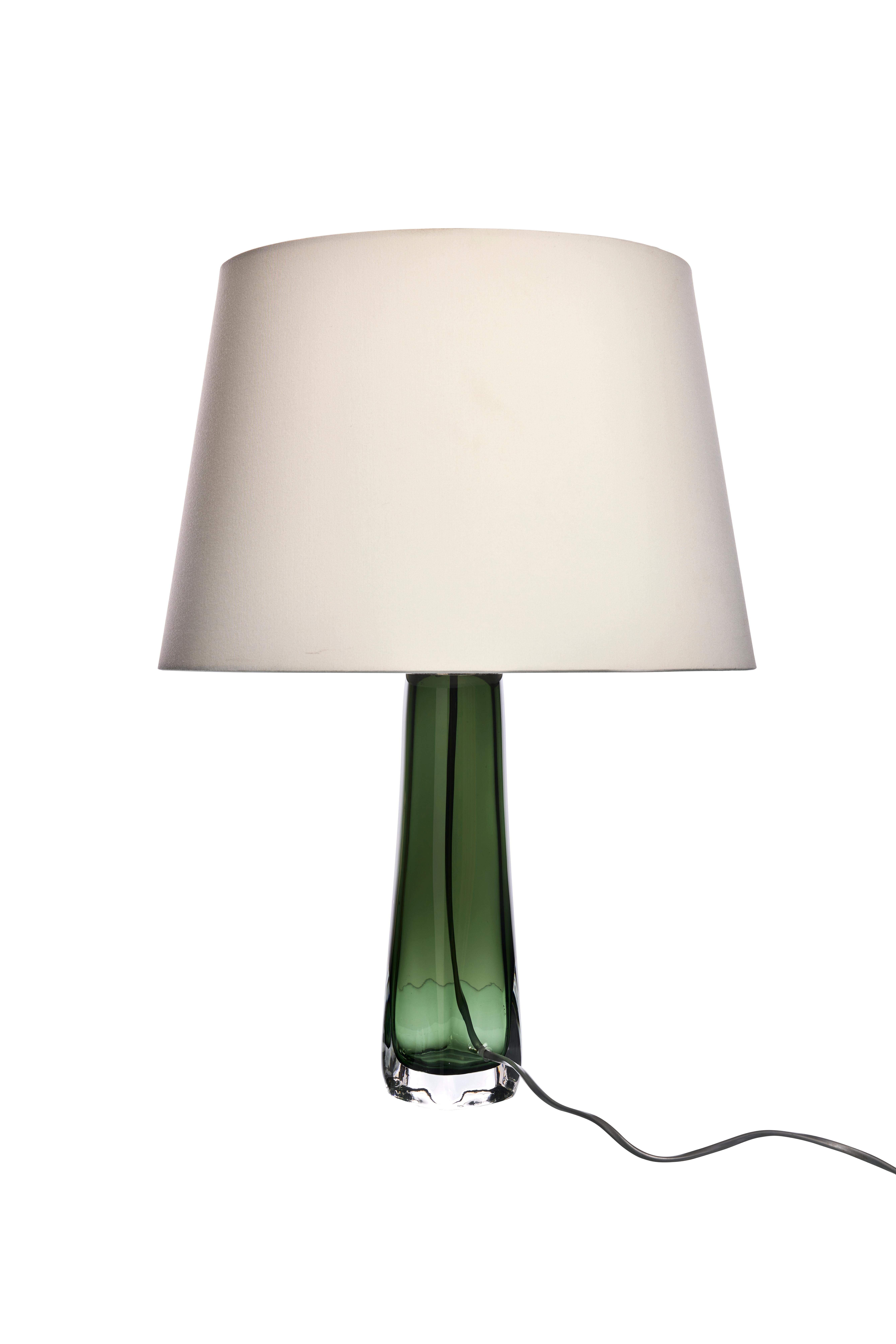 Mid-Century Modern Lampe de bureau verte Carl Fagerlund Orrefors, Suède, années 1960 en vente