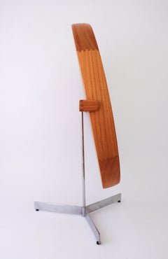 Espejo de mesa de teca, Luxus, Uno & Östen Kristiansson, Vittsjö, Suecia Años 60