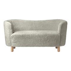 Green Tea Sheepskin and Natural Oak Mingle Sofa by Lassen