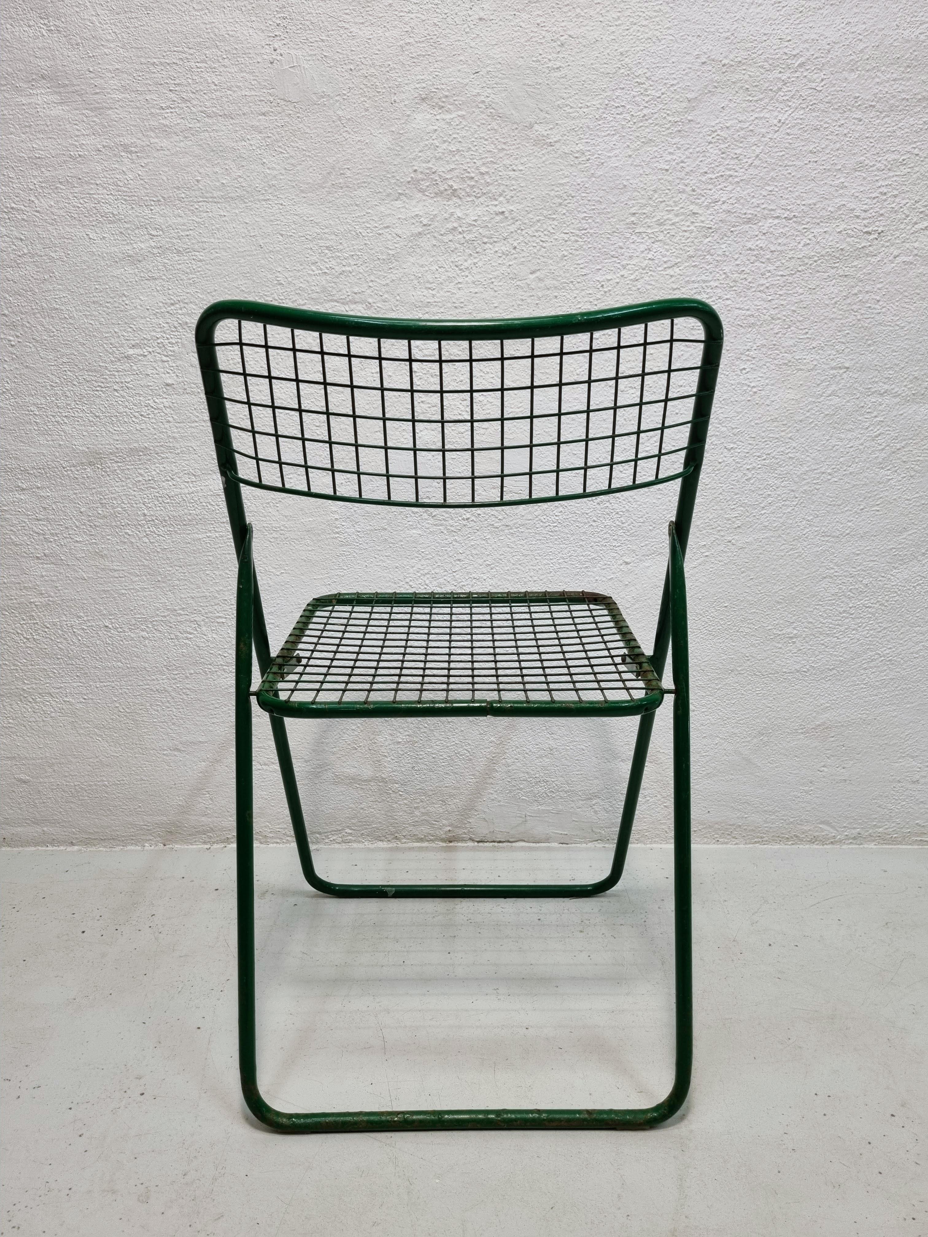 Mid-Century Modern Green Ted Net folding chair  For Sale