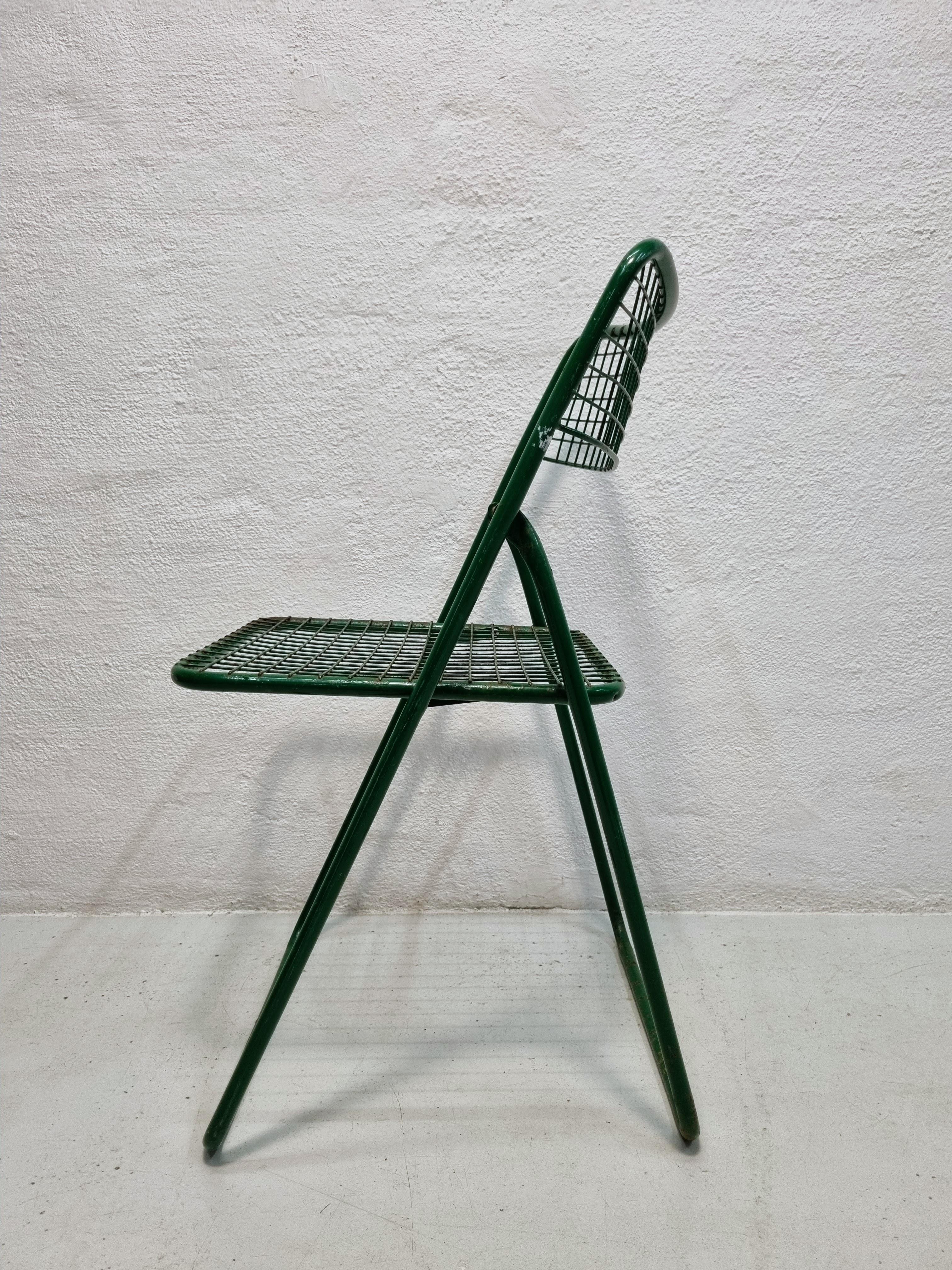 Swedish Green Ted Net folding chair  For Sale