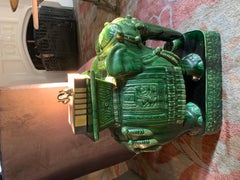 Green Terra Cotta Asian Style Garden Elephant Table or Stool