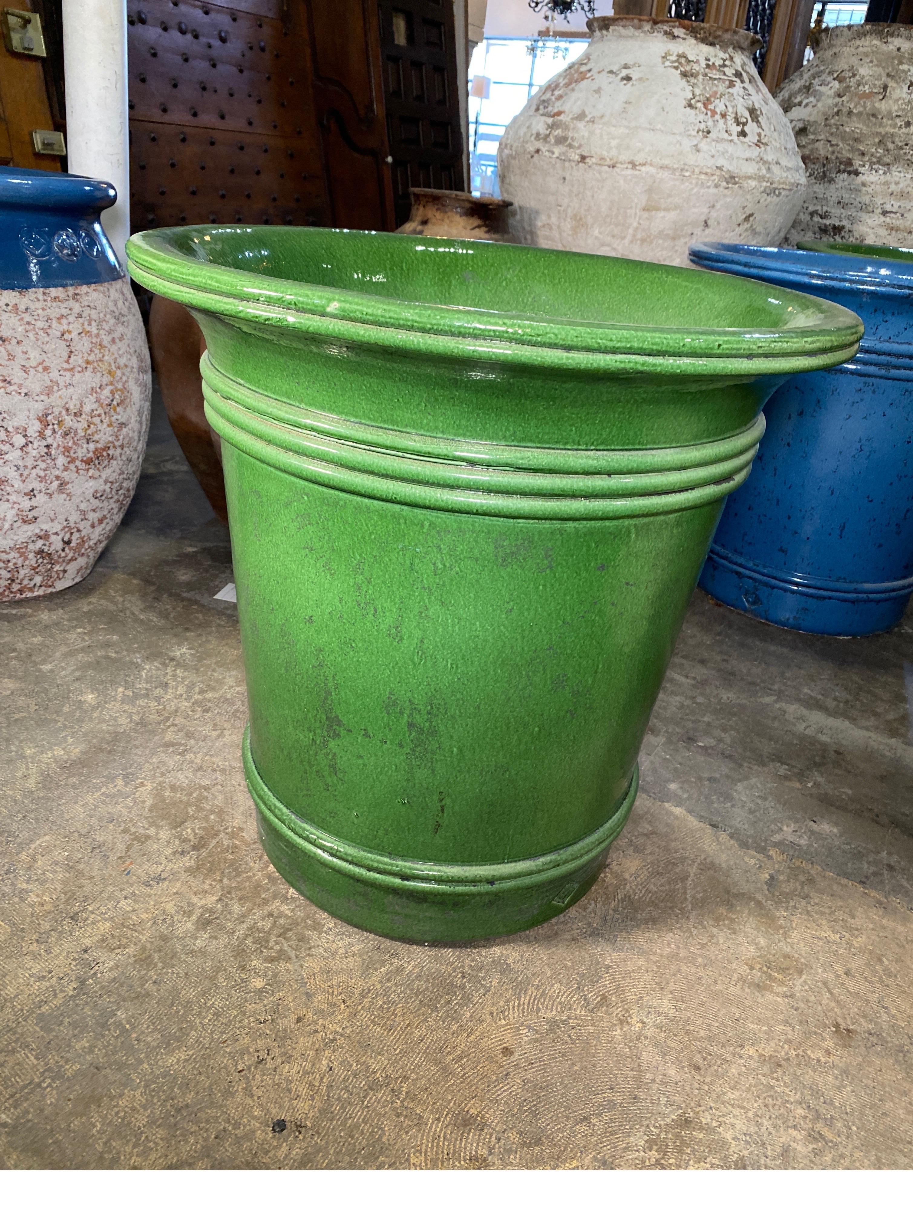 French Green Terracotta Urn For Sale