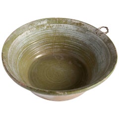 Green Terracotta Bowl, Spain, circa 1950