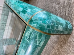 Mesa de salón de mármol teselado verde by Casa Bique Años 70