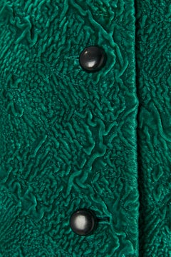 Green textured velvet single breasted jacket CHRISTIAN DIOR Boutique Circa 1980