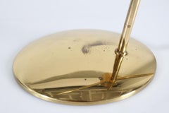 Green Th. Valentiner by Poul Dinesen Flexible Desk Lamp of Brass, Denmark 1960s