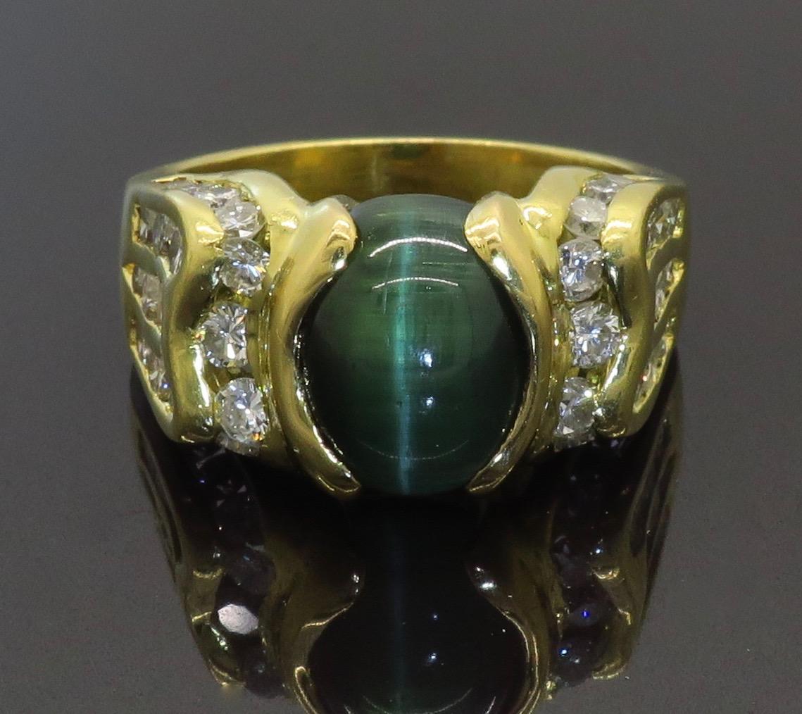 green tigers eye ring