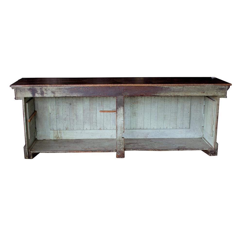 Late Victorian Green Tile Store Counter