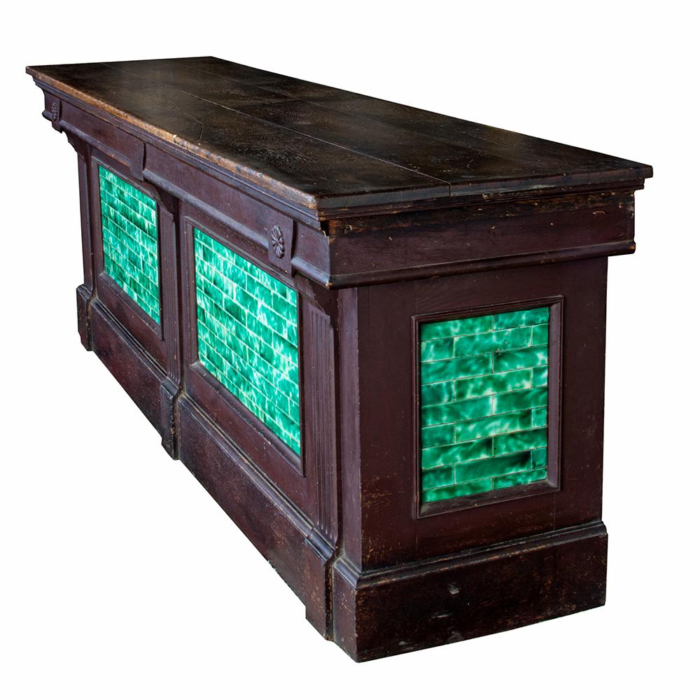 Ceramic Green Tile Store Counter