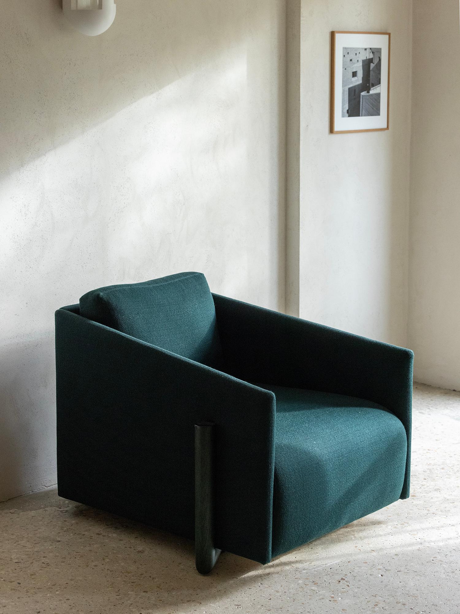 Post-Modern Green Timber Armchair by Kann Design For Sale