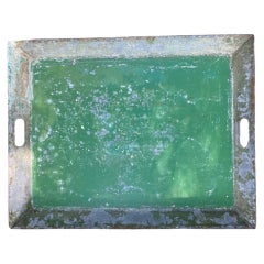 Green Tole Serving Tray
