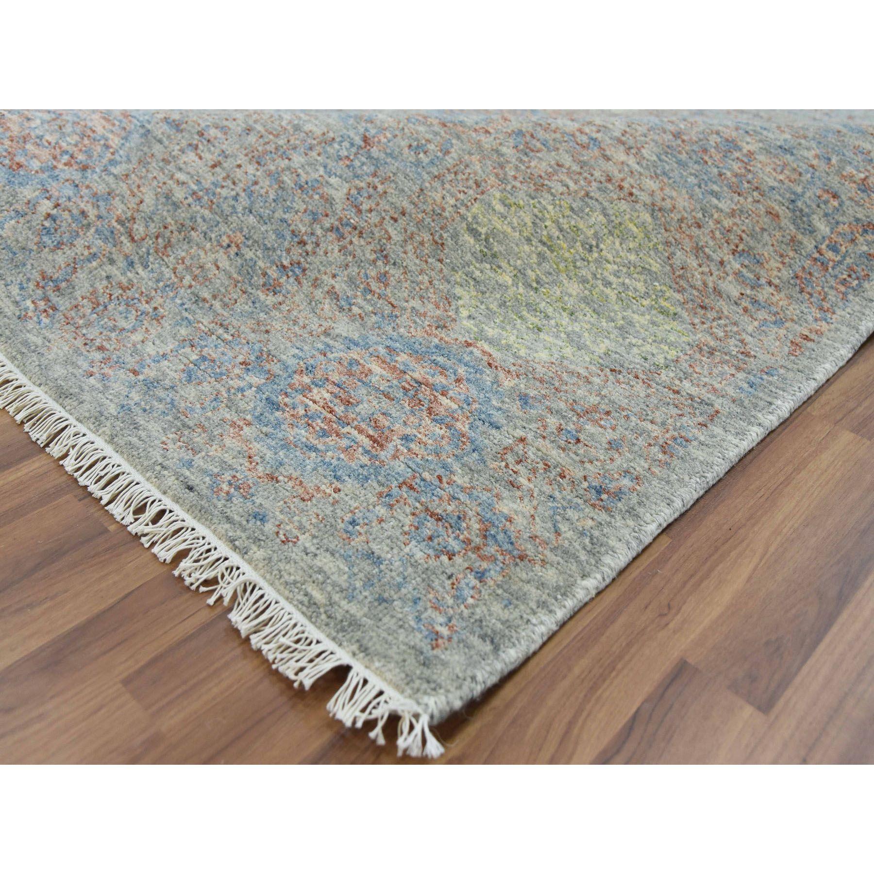Handgeknüpfter orientalischer Teppich aus reiner Wolle in Grün auf Tone mit subtilem Design 12' x 17'4