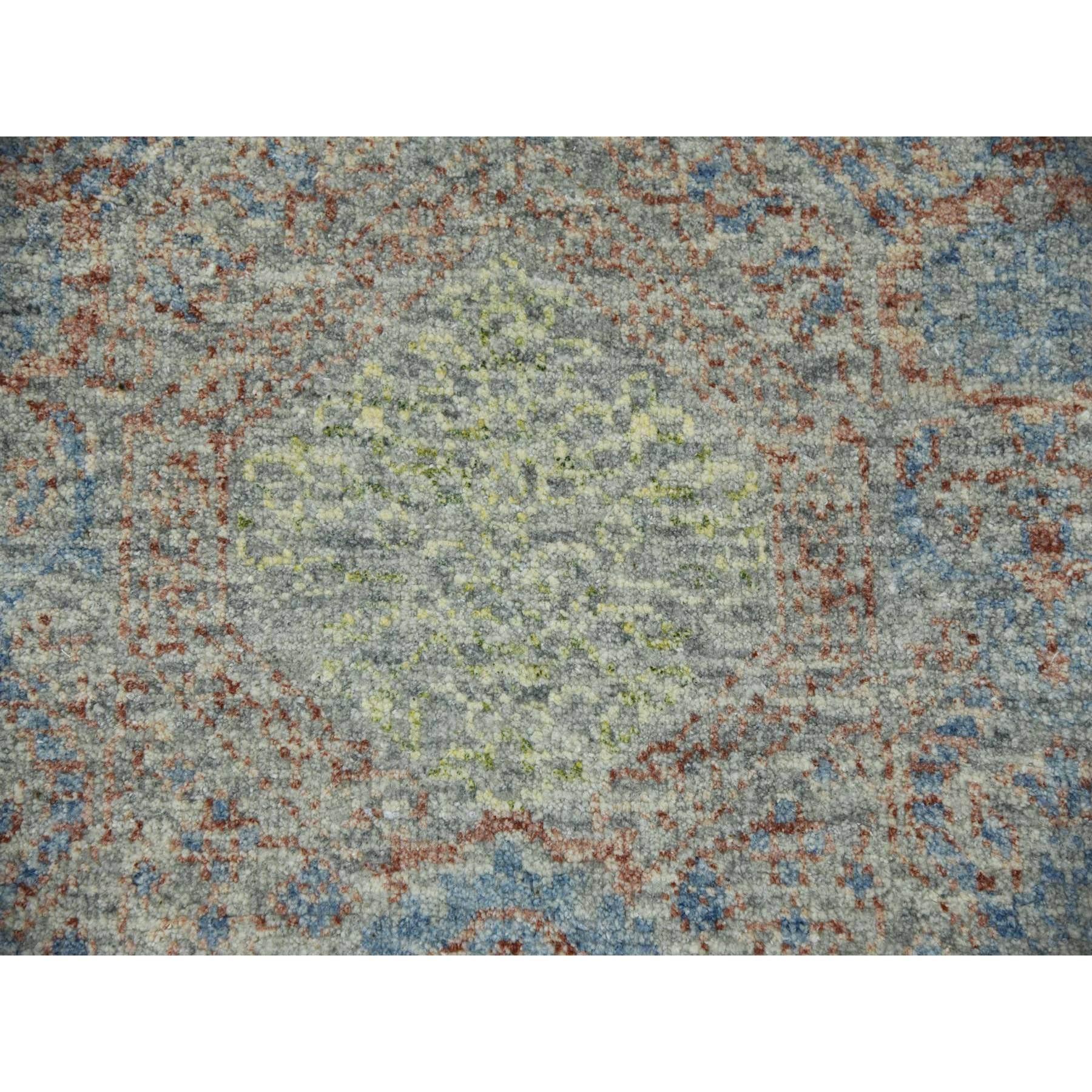 Handgeknüpfter orientalischer Teppich aus reiner Wolle in Grün auf Tone mit subtilem Design 12' x 17'4