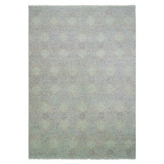 Green Tone on Tone Subtle Design Pure Wool Hand Knotted Oriental Rug 12' x 17'4"