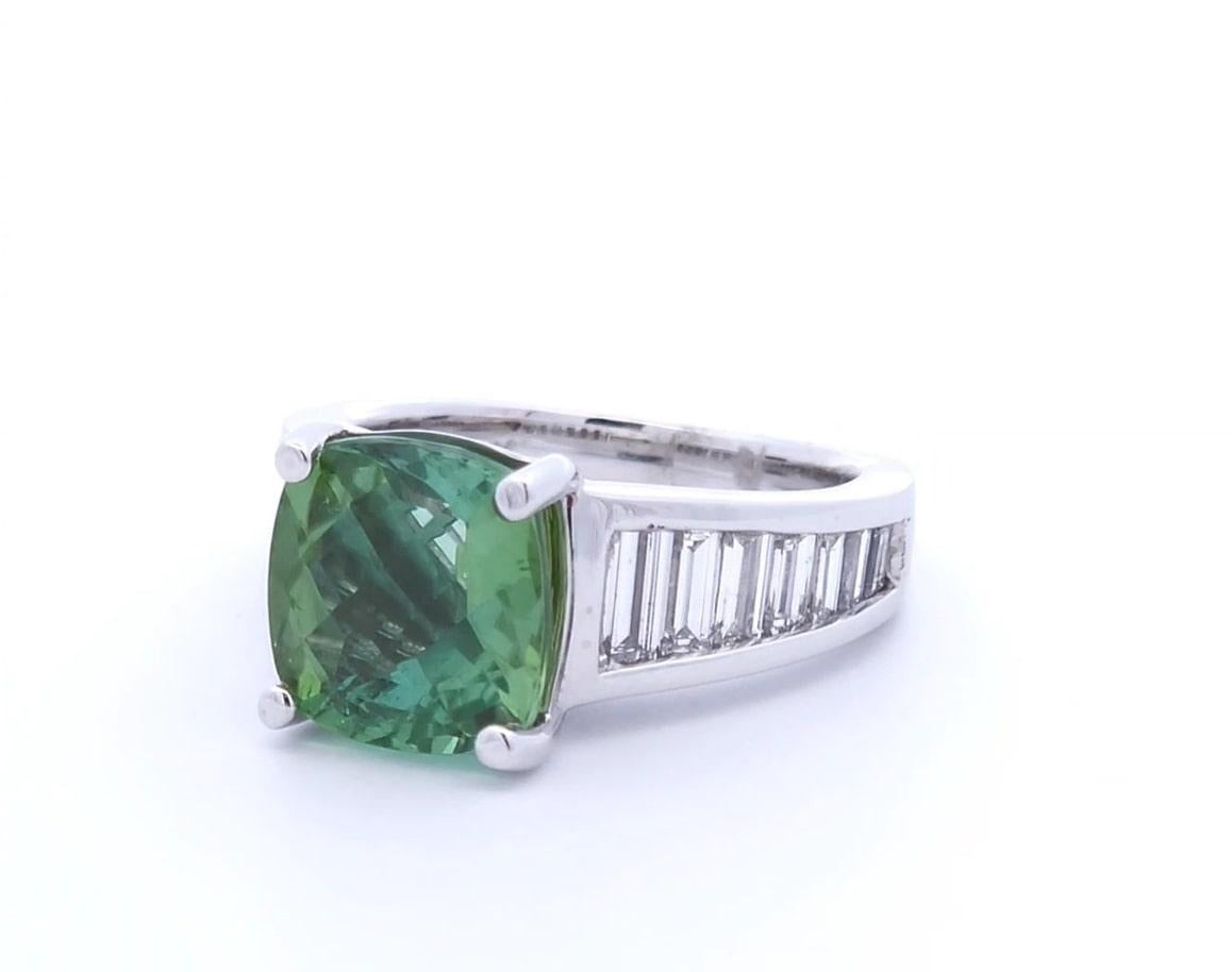 Bague en or 14K avec tourmaline verte de 6 carats Neuf - En vente à Tustin, CA