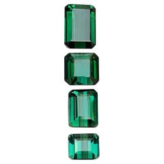 Green Tourmaline 7.22 Ct Emerald Cut Natural Loose Gemstones Parcel for Jewelry