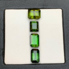 Green Tourmaline 8.60 Ct Natural Loose Gemstones – Emerald Cut Collector’s Lot