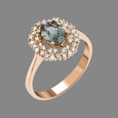 Green Tourmaline And Diamond 0.90ct Ring