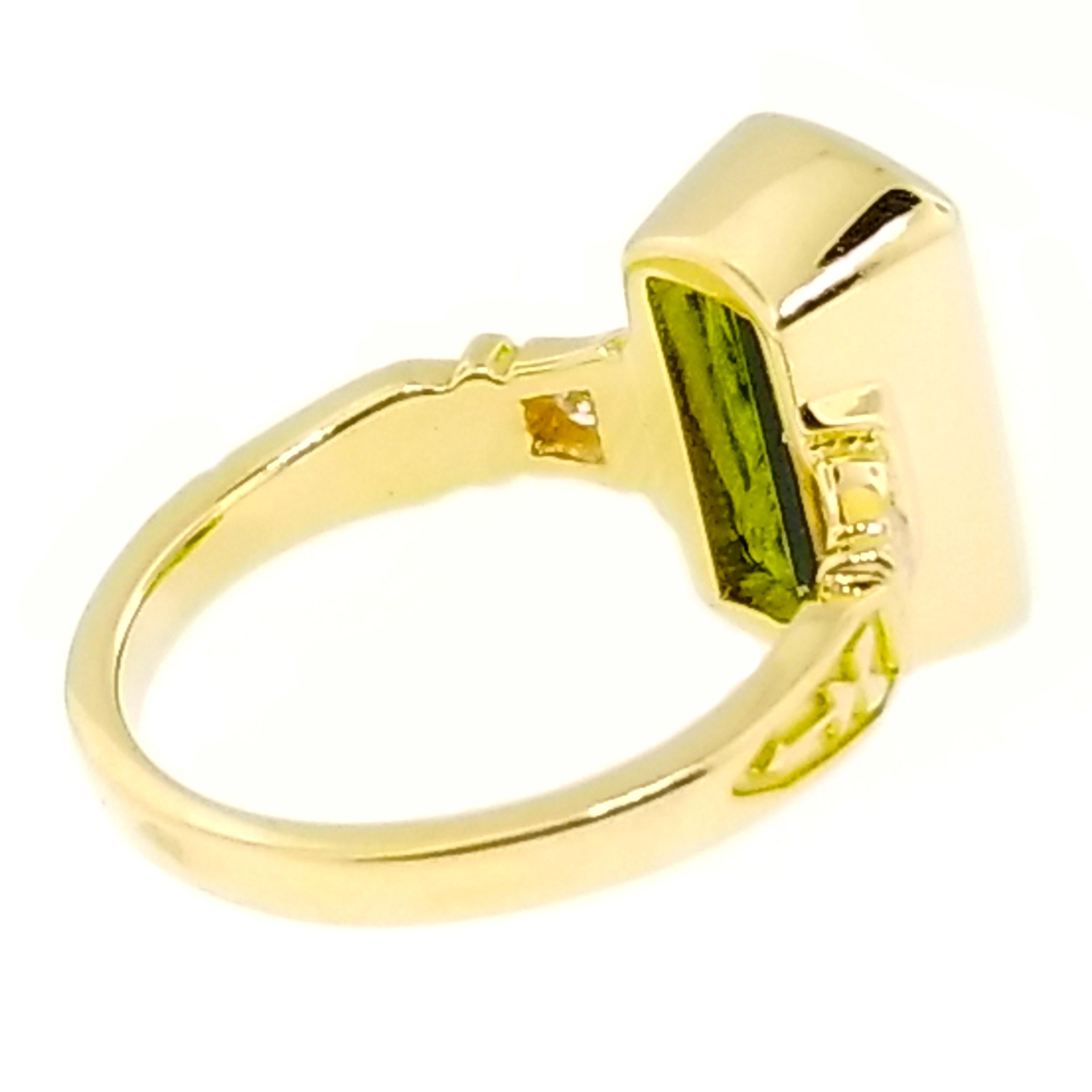 Green Tourmaline and Diamond 18 Karat Ivy Ring by Dan Peligrad 1
