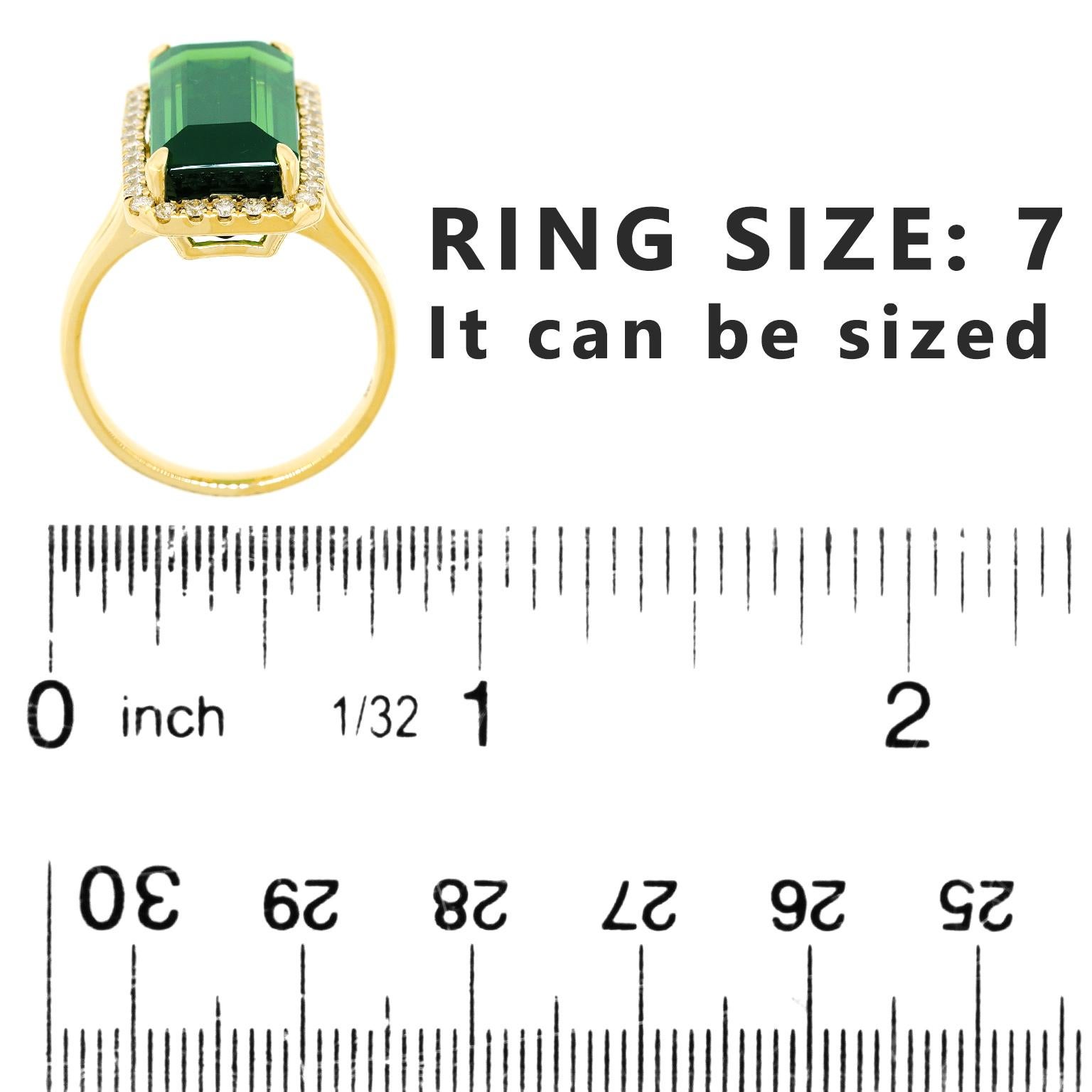 Green Tourmaline and Diamond Ring 1