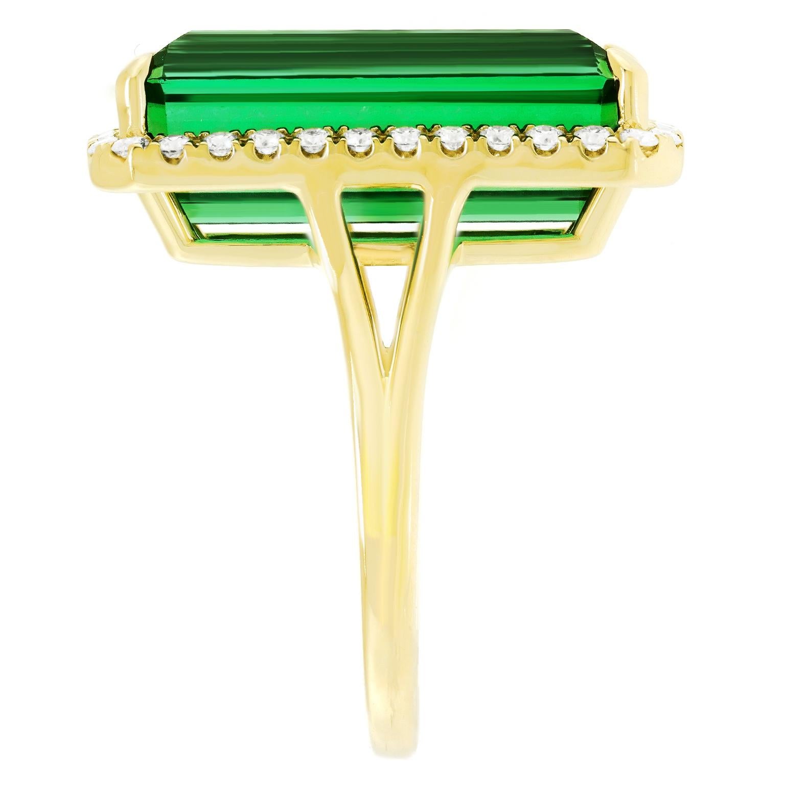 Green Tourmaline and Diamond Ring 2