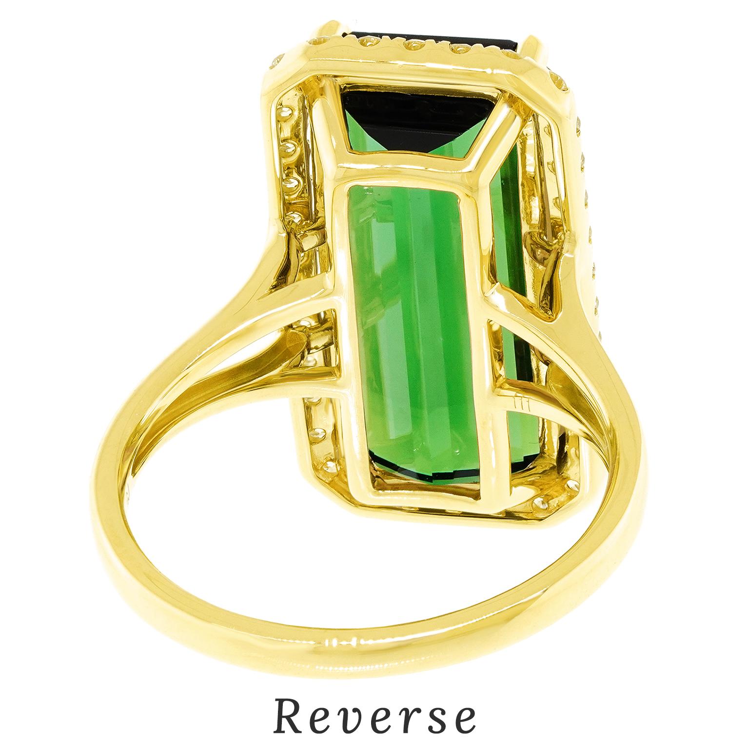 Green Tourmaline and Diamond Ring 4