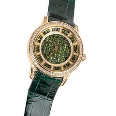 Green Tourmaline and Diamond Watch
