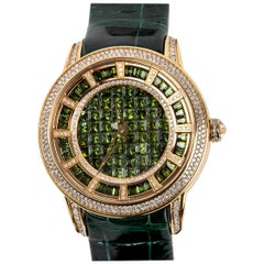 Green Tourmaline and Diamond Watch