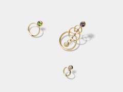 Green Tourmaline and Gold Door Knocker Earrings