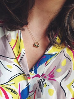 Green Tourmaline and Gold Necklace