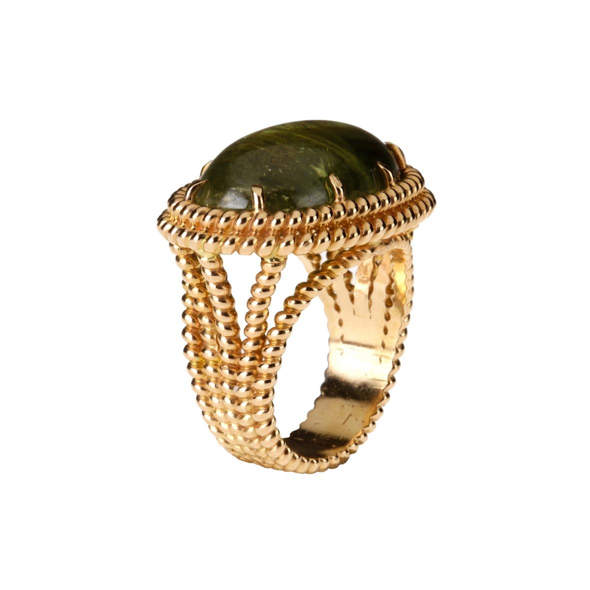 green tourmaline ring gold