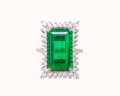 Green Tourmaline & Diamond Cocktail Ring